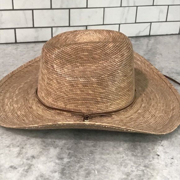Tula Hat Cowboy Straw Western Brown Wide Brim Chin Cord Adjustable Mens Outdoor - Picture 3 of 8